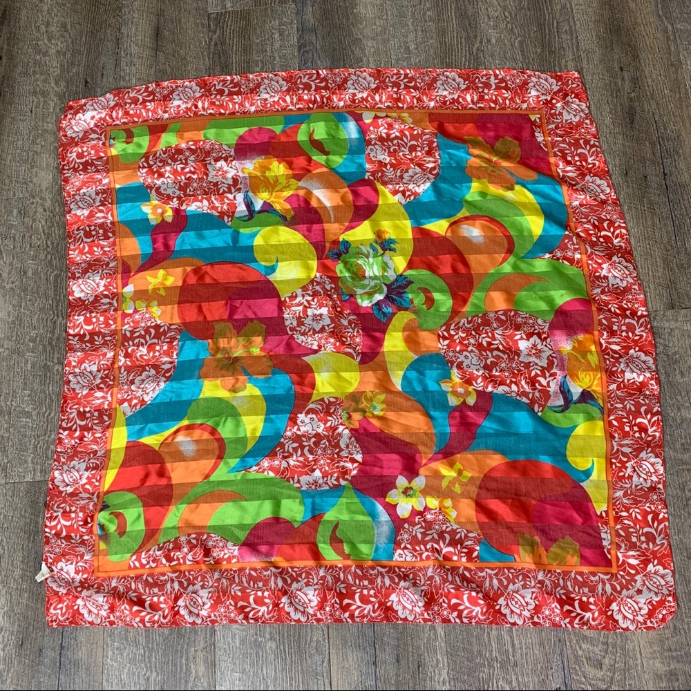 VINTAGE FLORAL AND STRIPE SCARF WRAP BY BERKSHIRE